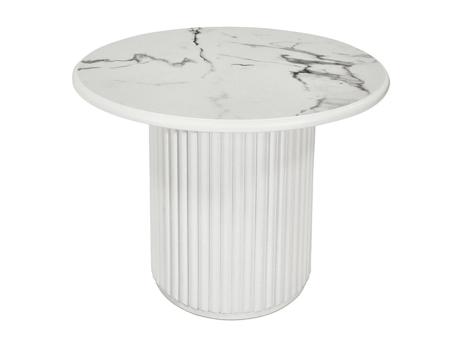 Ronde Salontafel Easy - MDF & marmer - Wit