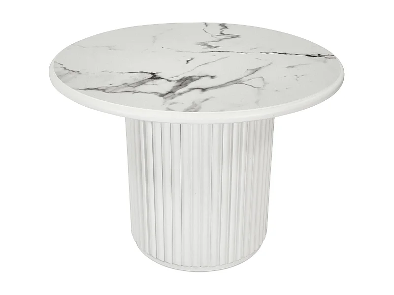 Ronde Salontafel Easy - MDF & marmer - Wit