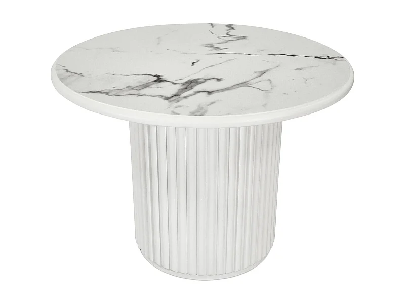 Ronde Salontafel Easy - MDF & marmer - Wit