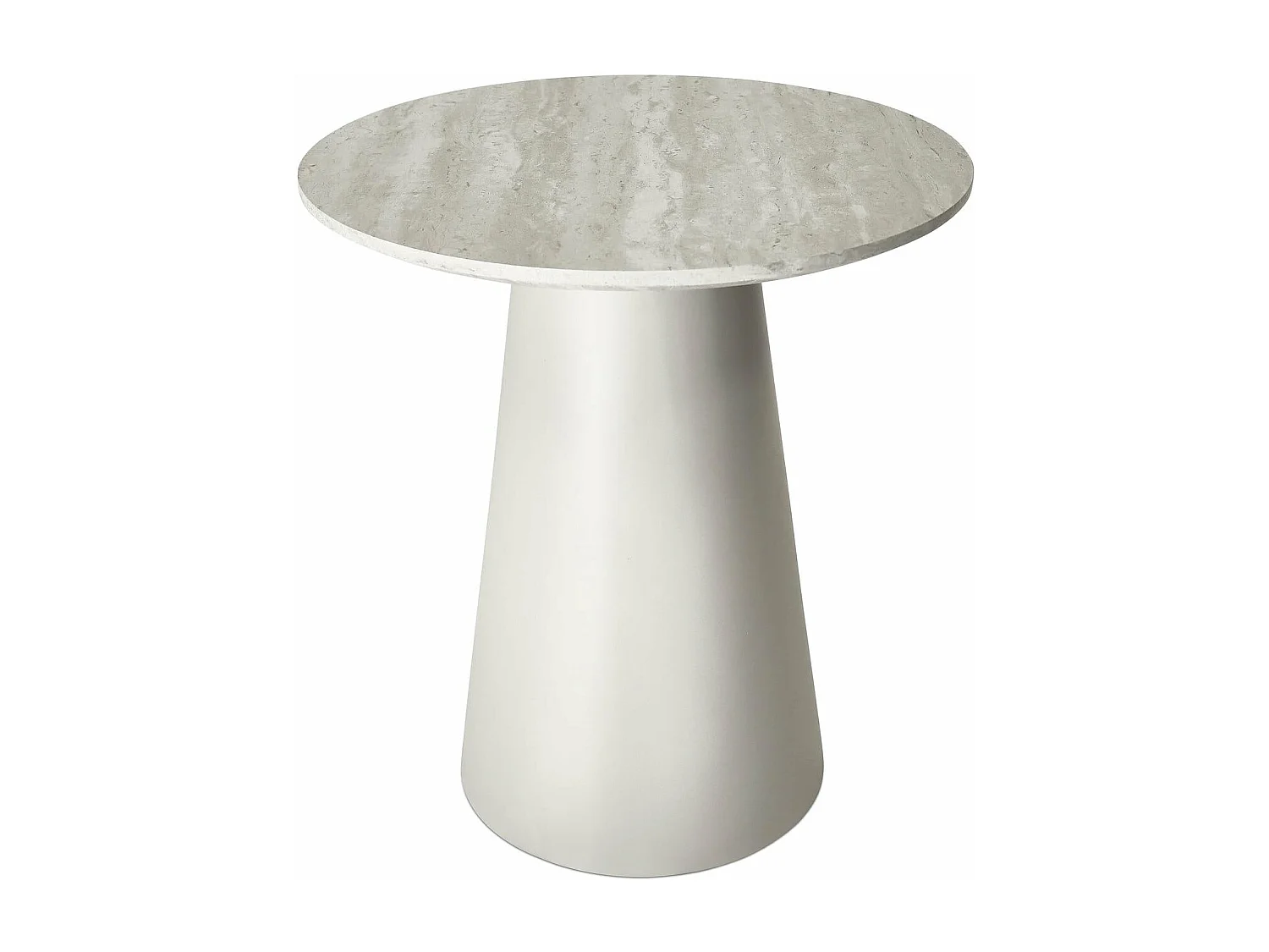 Runder Couchtisch Tango - MDF & Travertine - Grau