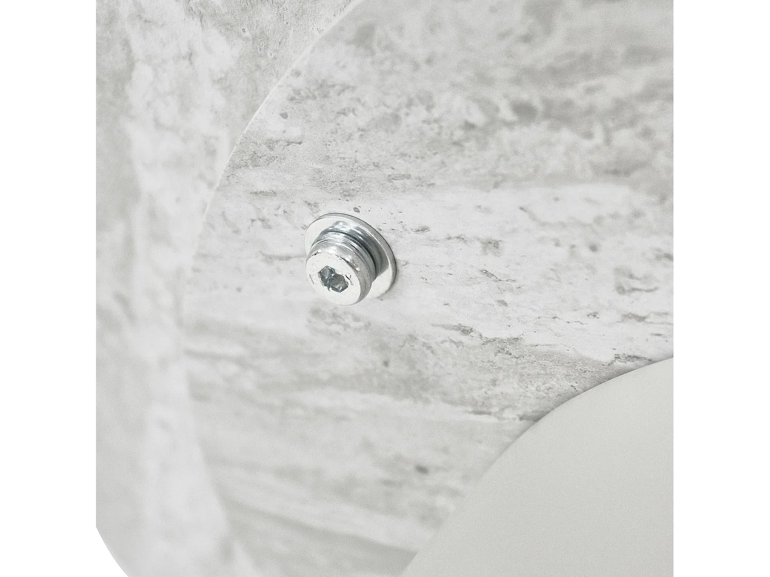 Runder Couchtisch Tango - MDF & Travertine - Grau