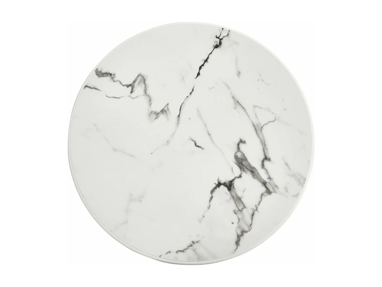 Tavolino rotondo Easy - MDF e marmo - Bianco