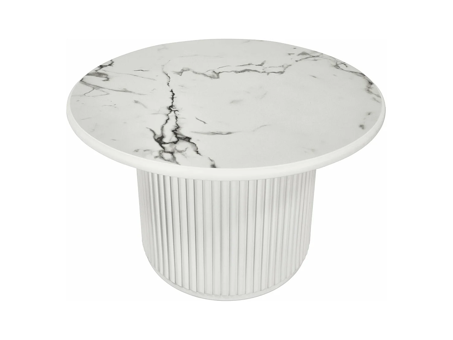 Ronde Salontafel Easy - MDF & marmer - Wit