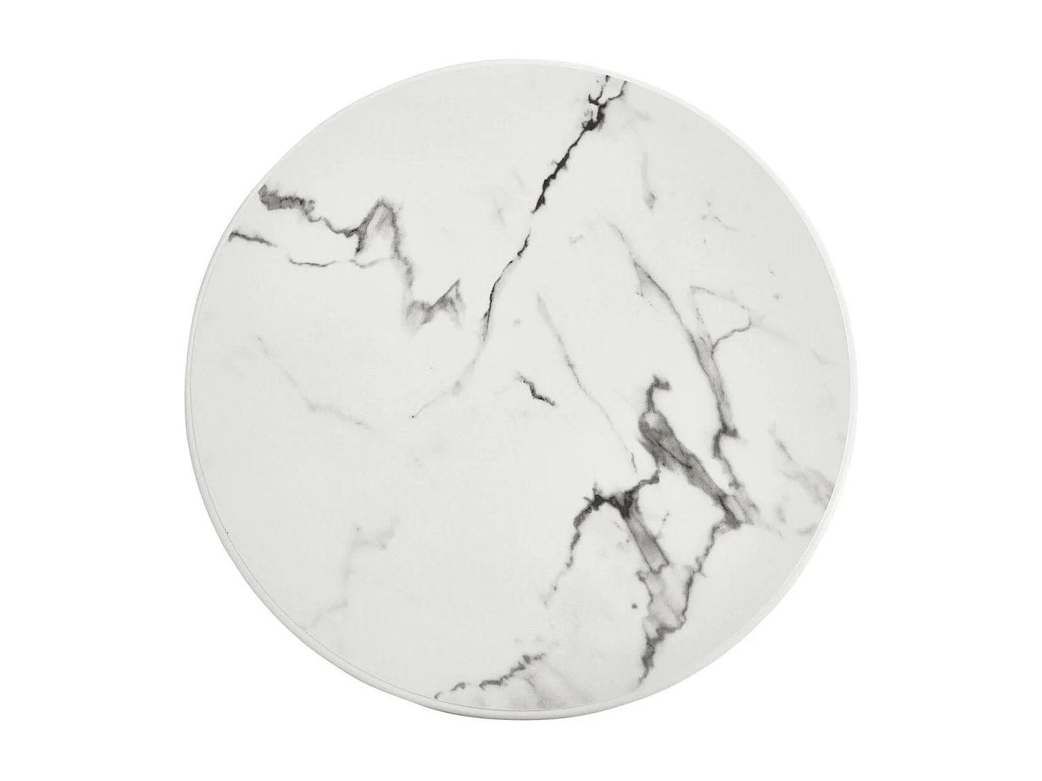 Table basse Easy - Ronde - MDF et marbre - Blanc