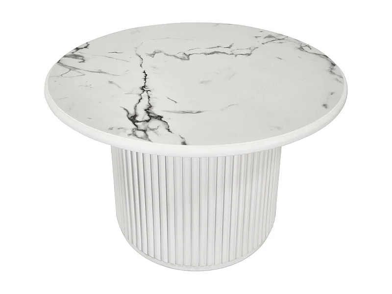 Ronde Salontafel Easy - MDF & marmer - Wit