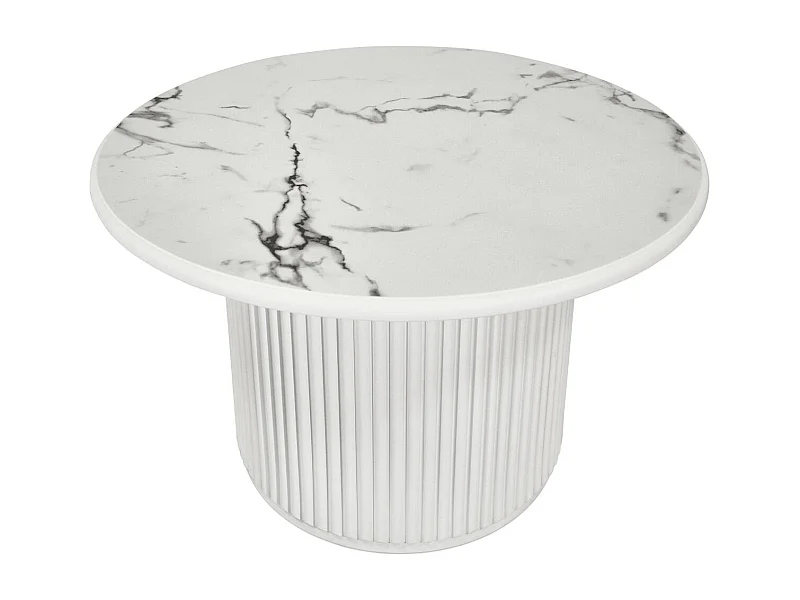 Ronde Salontafel Easy - MDF & marmer - Wit