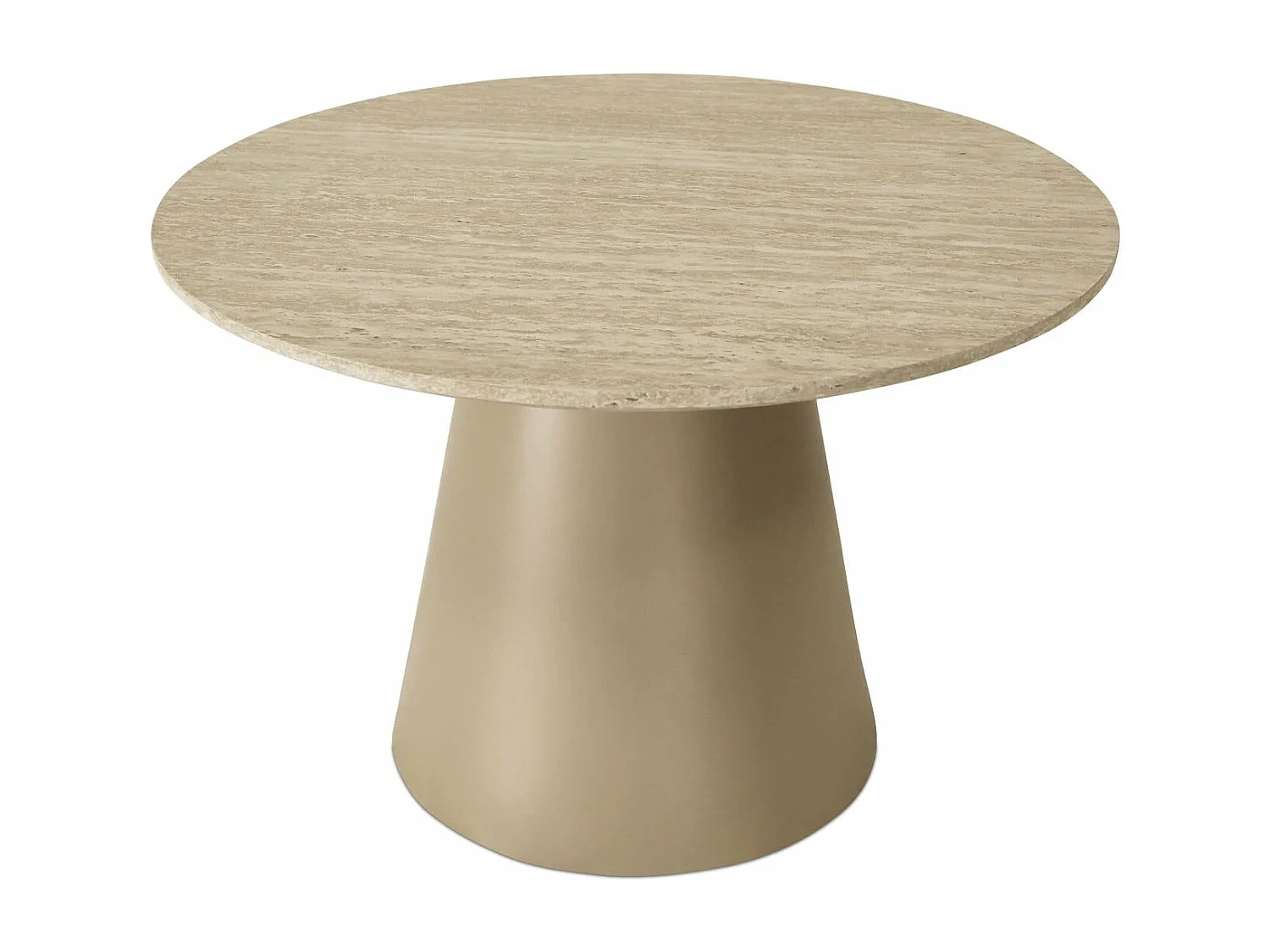 Ronde Salontafel Tango - MDF & travertijn - Beige