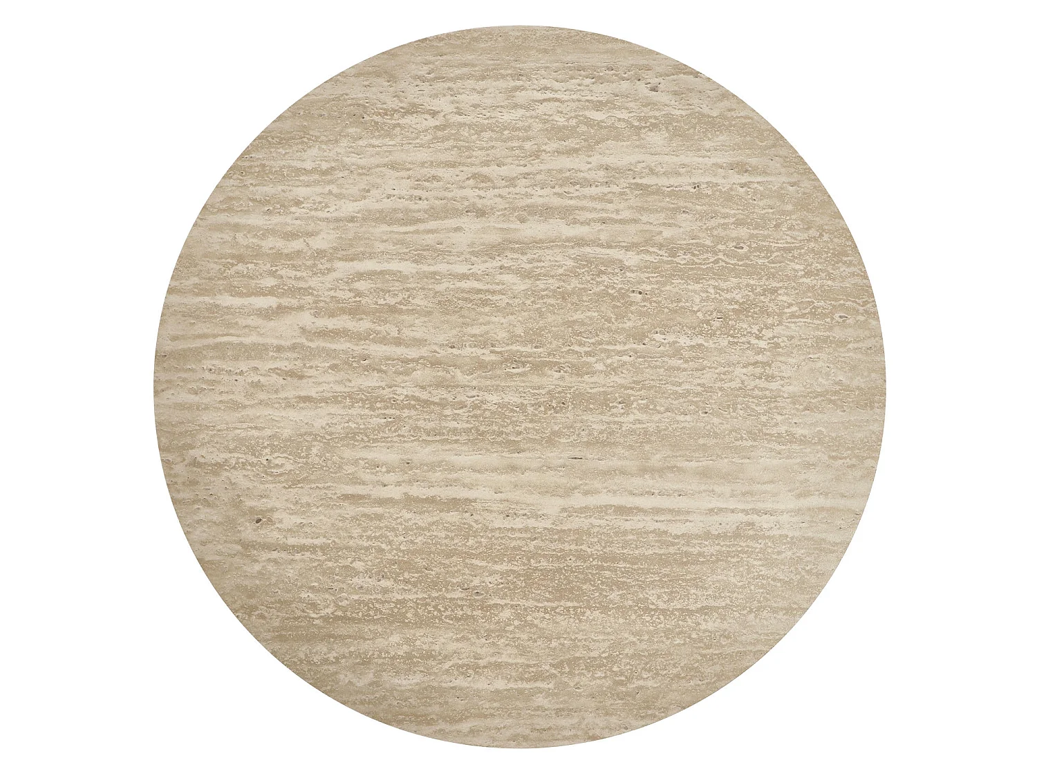 Table basse Tango - Ronde - MDF et travertin - Beige