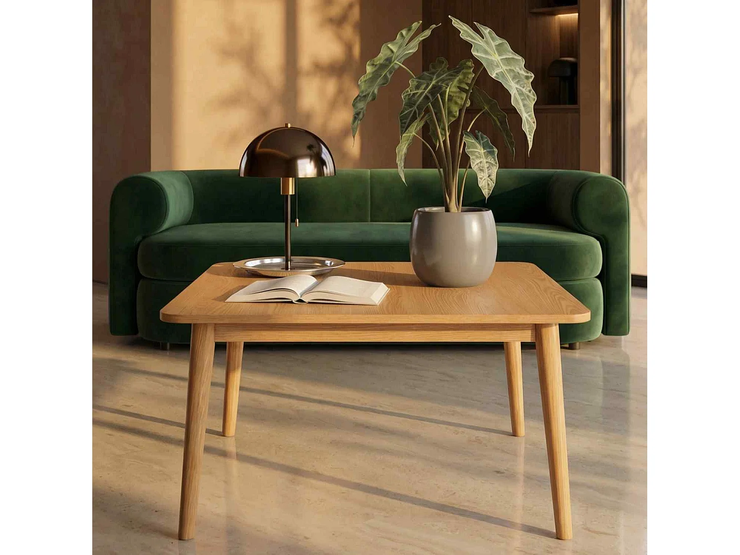 Rechthoekige Salontafel Texas - Massief eikenhout - Naturel