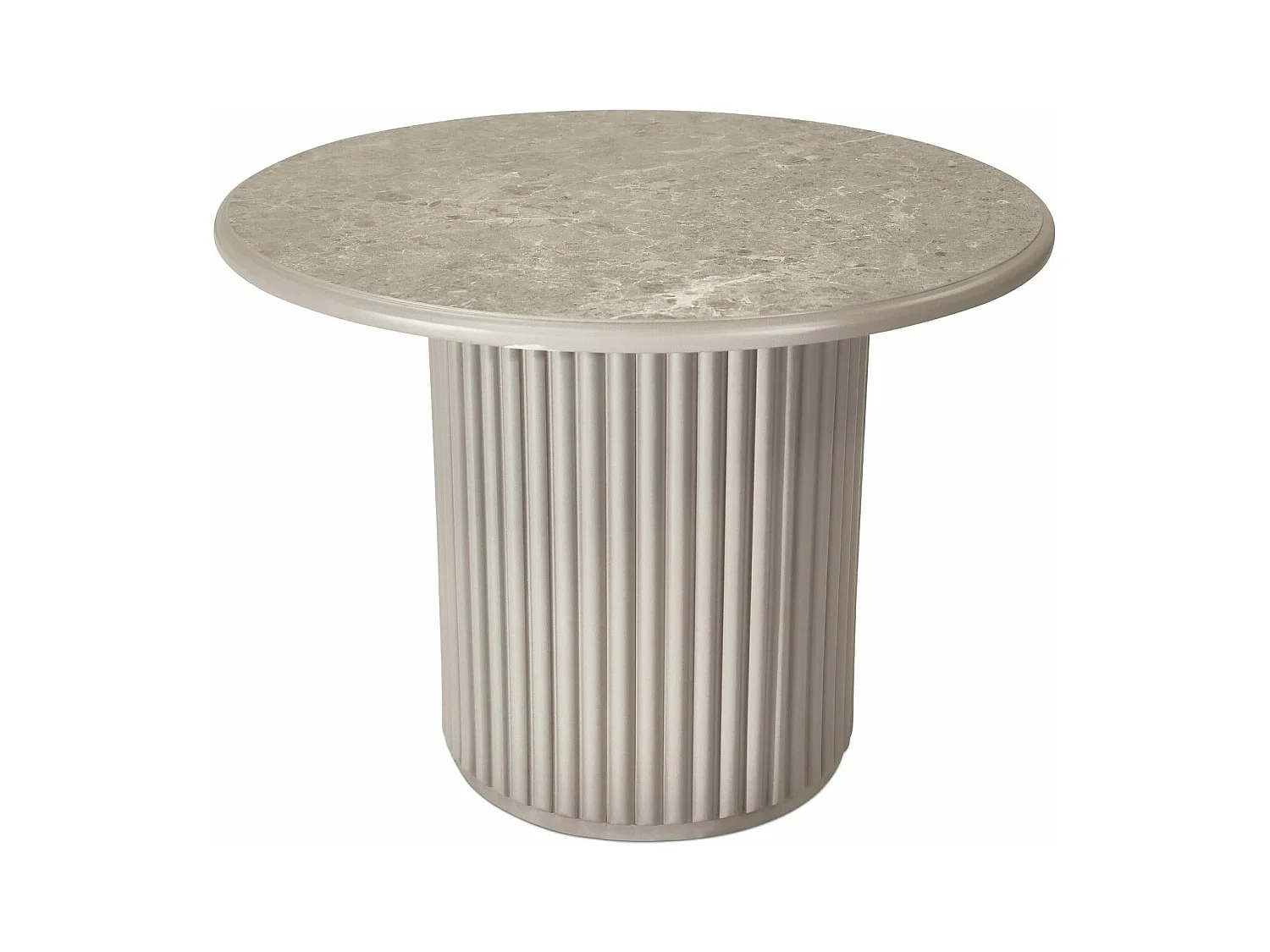 Table basse Easy - Ronde - MDF et marbre - Gris