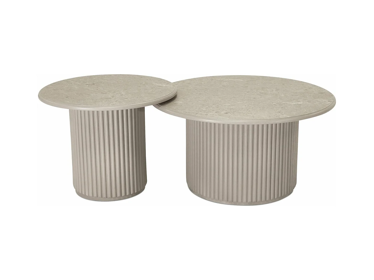 Tavolino rotondo Easy - MDF e marmo - Grigio