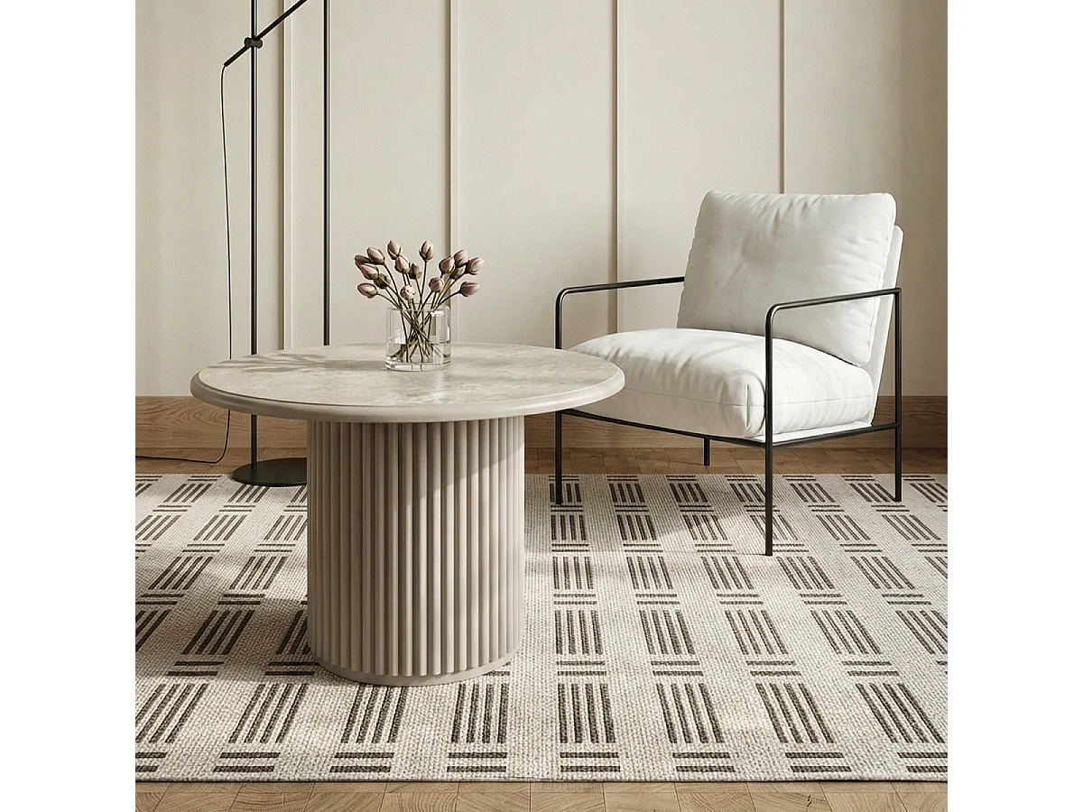 Ronde Salontafel Easy - MDF & marmer - Grijs