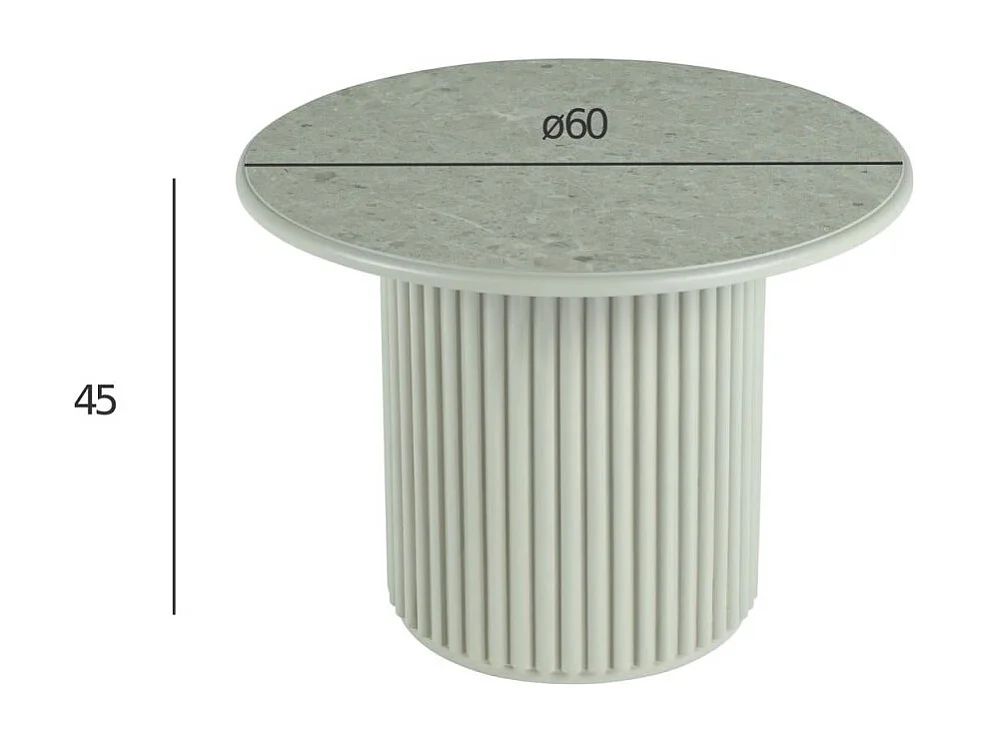 Ronde Salontafel Easy - MDF & marmer - Grijs