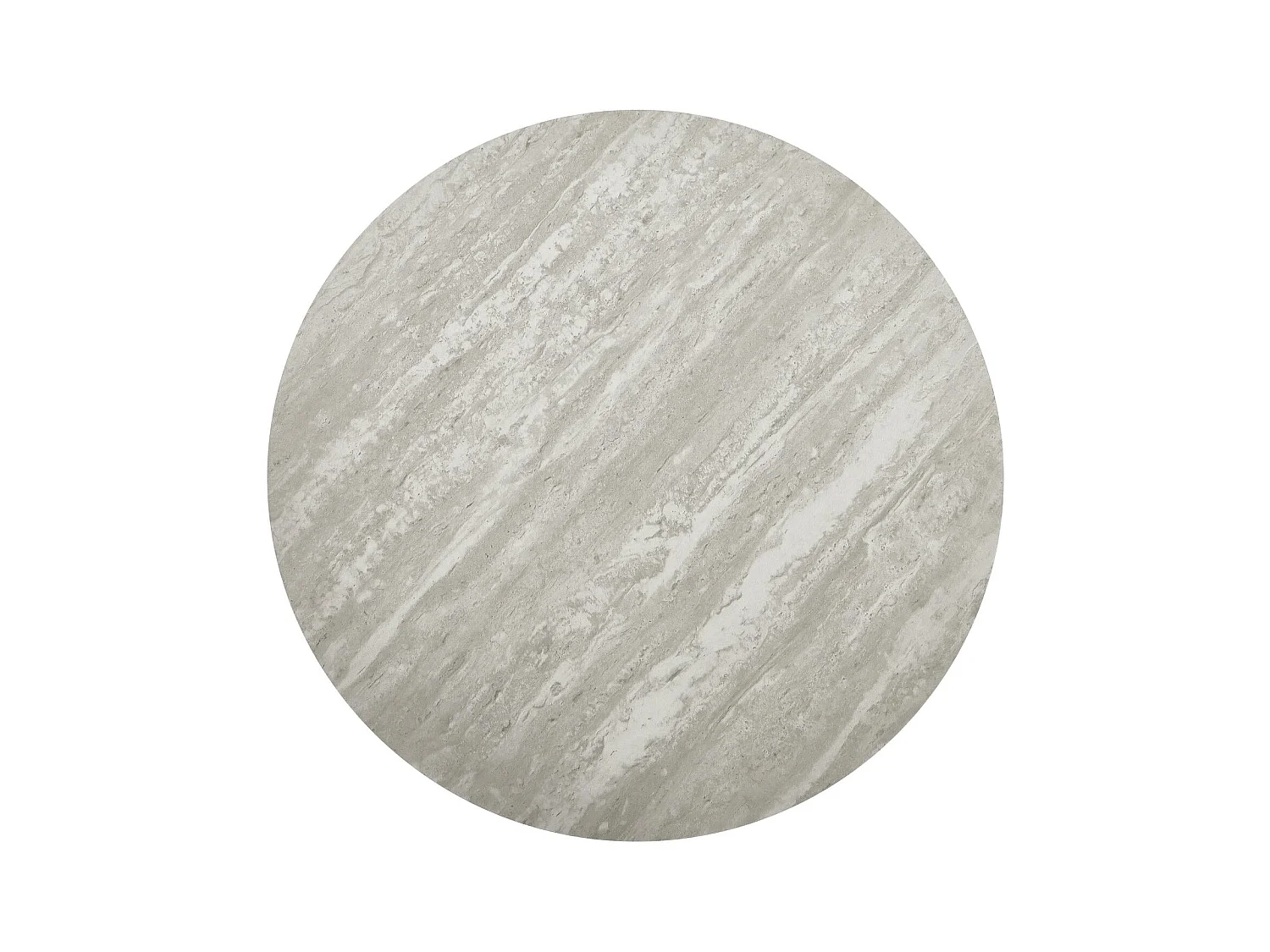 Runder Couchtisch Tango - MDF & Travertine - Grau