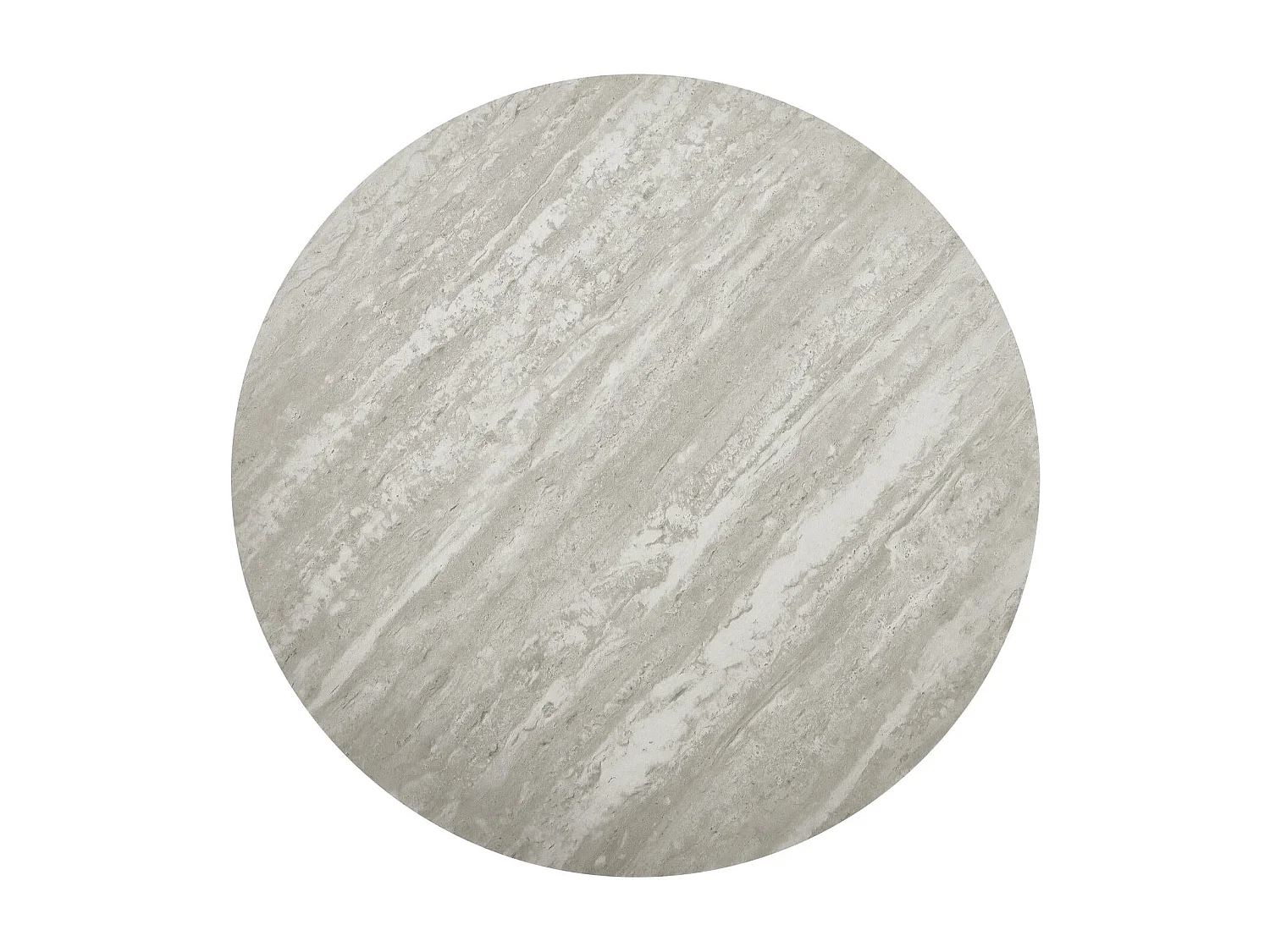 Table basse Tango - Ronde - MDF et travertin - Gris