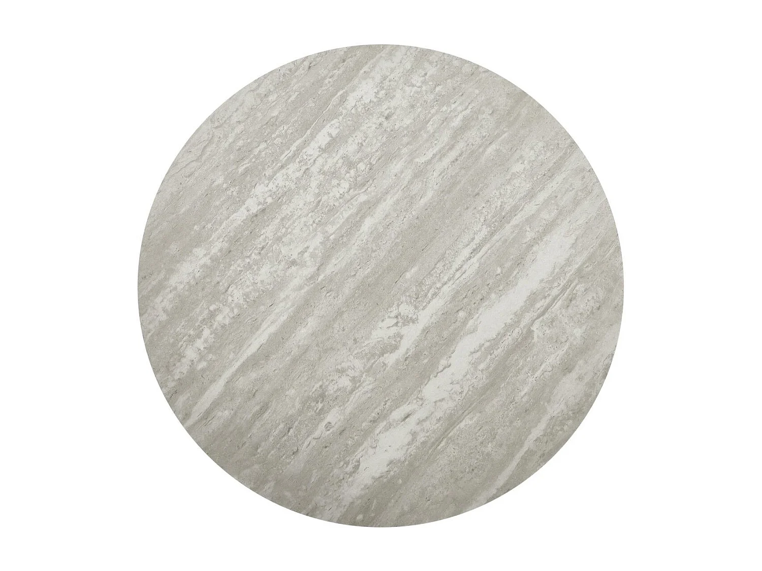 Table basse Tango - Ronde - MDF et travertin - Gris