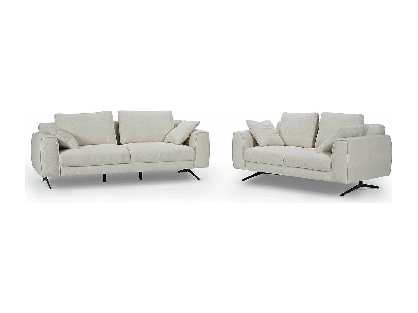 Canapé Detroit - 3 places - Tissu - Beige