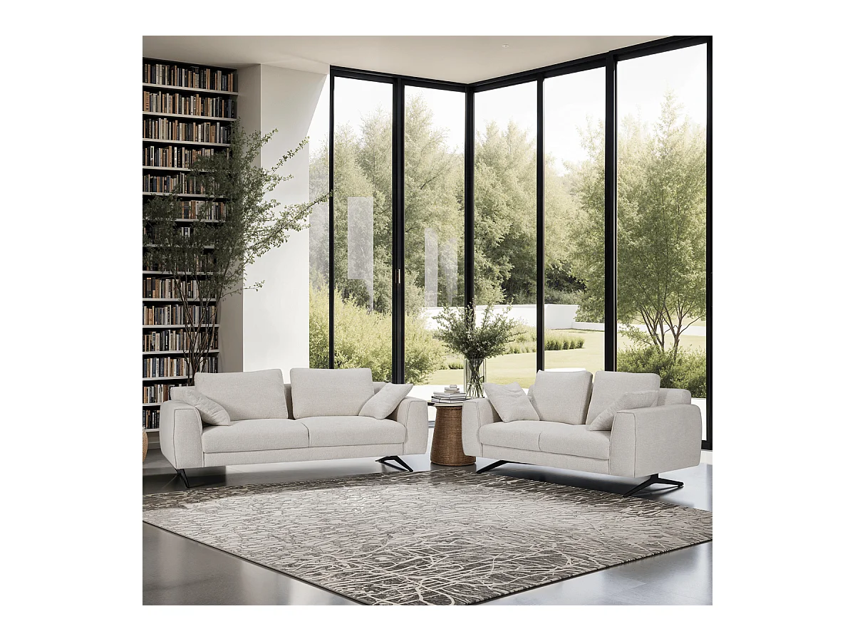 Sofa Detroit - 3-Sitzer - Stoff - Beige