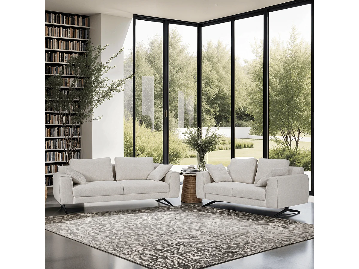 Canapé Detroit - 3 places - Tissu - Beige