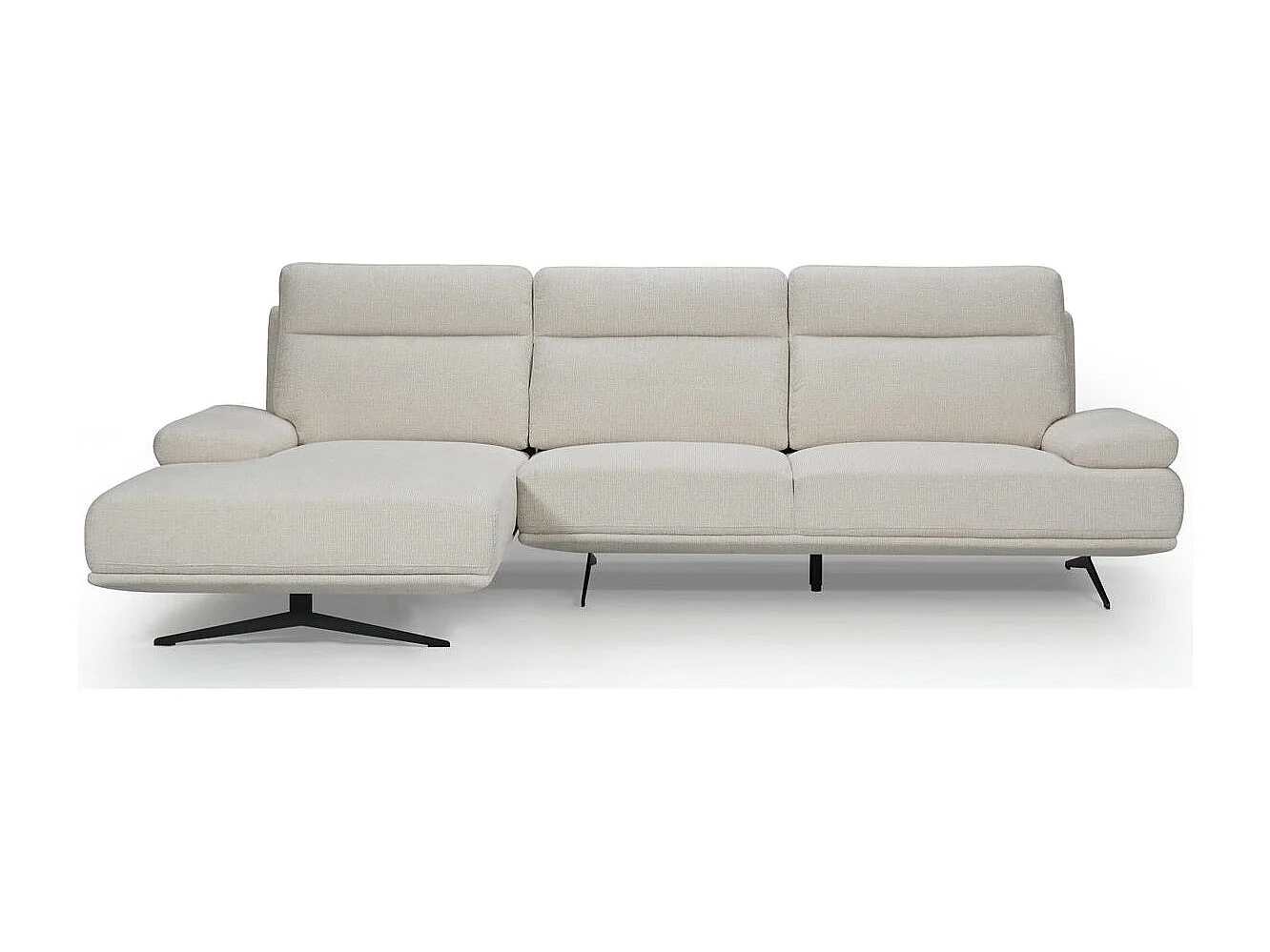 Ecksofa Rechts Seattle - 4-Sitzer - Stoff - Beige
