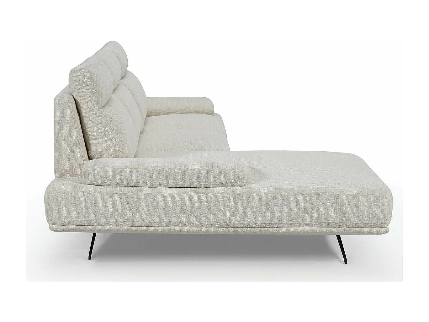 Ecksofa Rechts Seattle - 4-Sitzer - Stoff - Beige