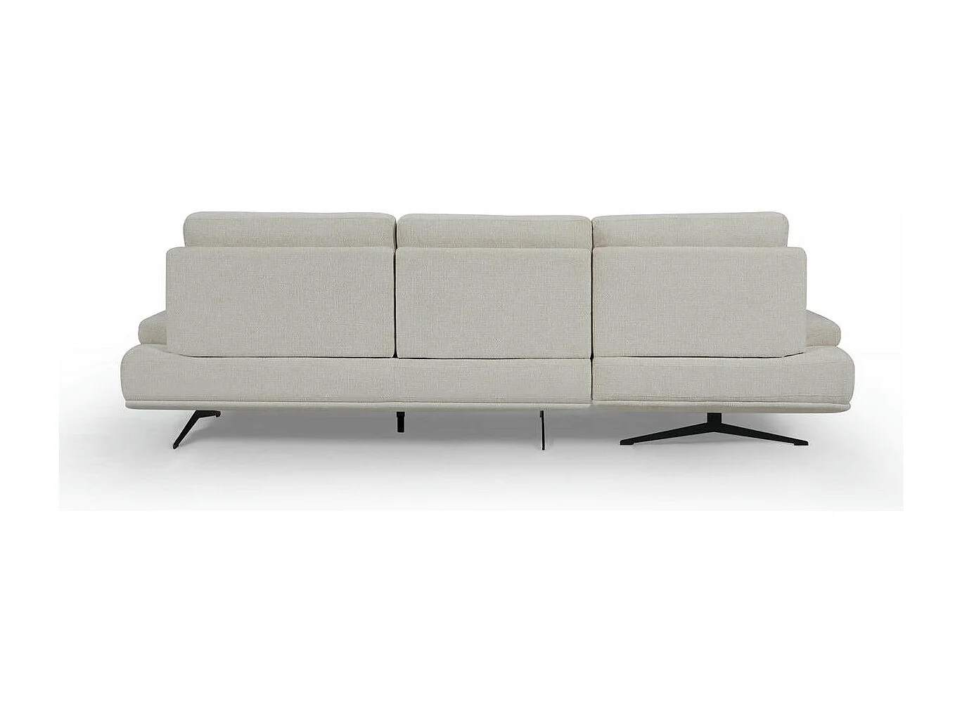 Canapé d'angle droite Seattle - 4 places - Tissu - Beige