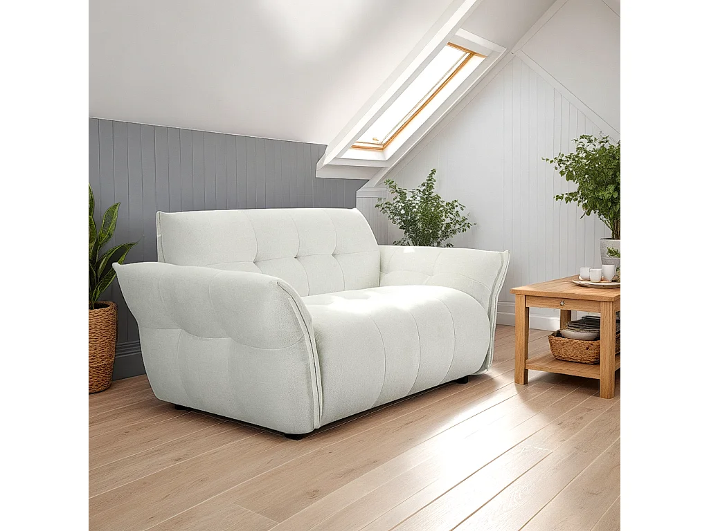 Tweezitsbank Lima van stof - beige