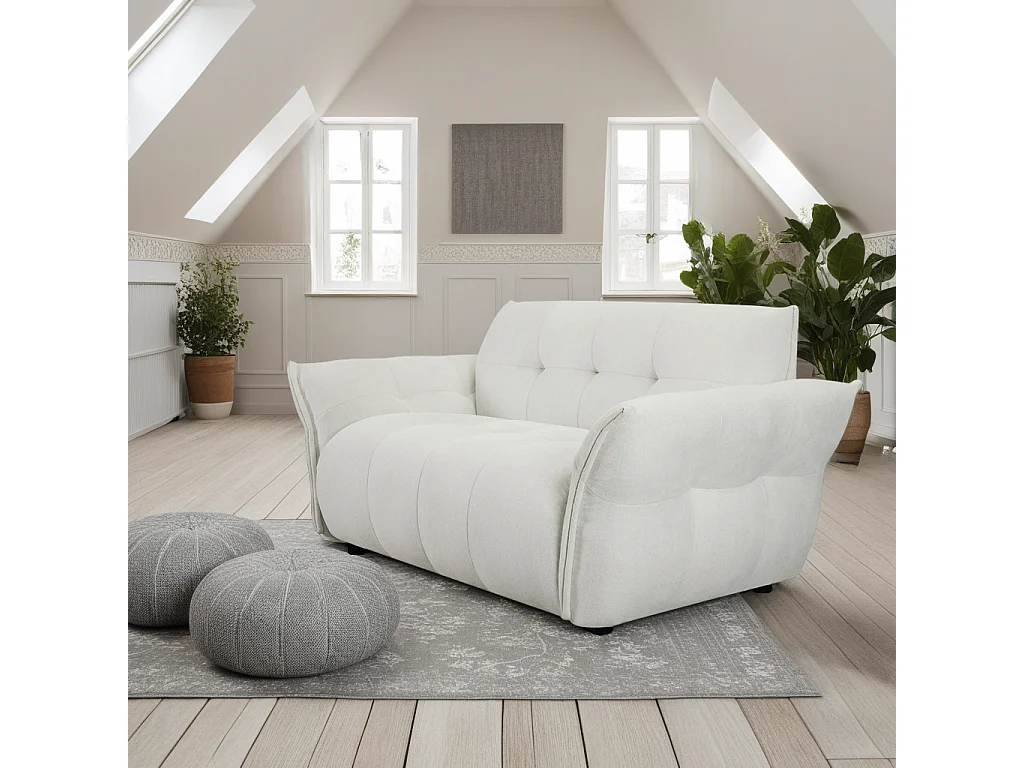 Canapé Lima - 2 places - Tissu - Beige