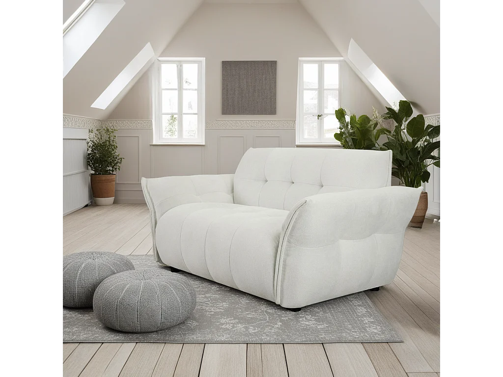 Canapé Lima - 2 places - Tissu - Beige