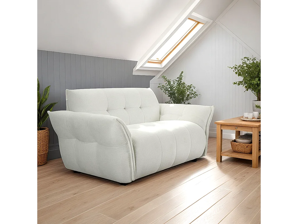 Canapé Lima - 2 places - Tissu - Beige