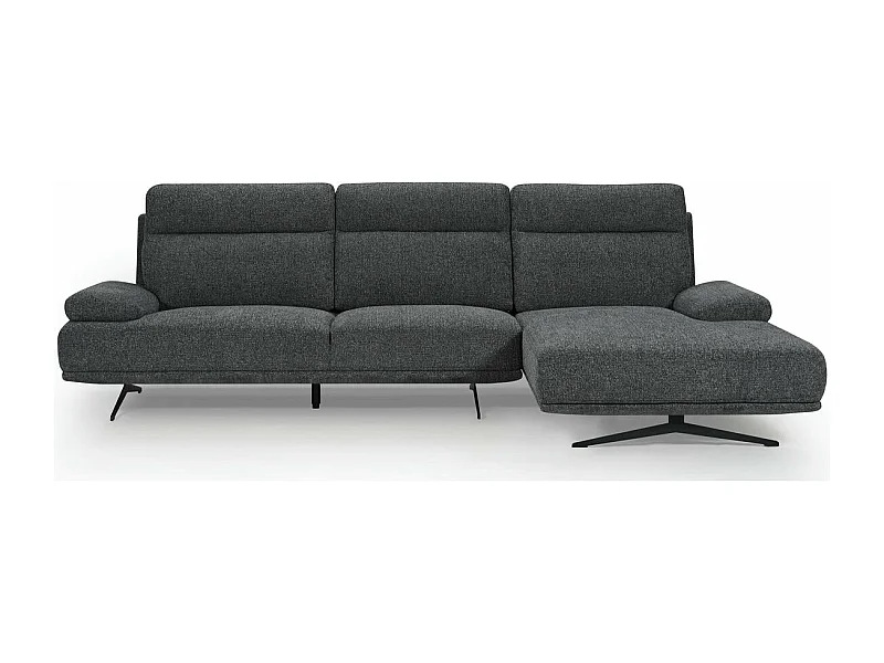 Ecksofa Links Seattle - 4-Sitzer - Stoff - Grau