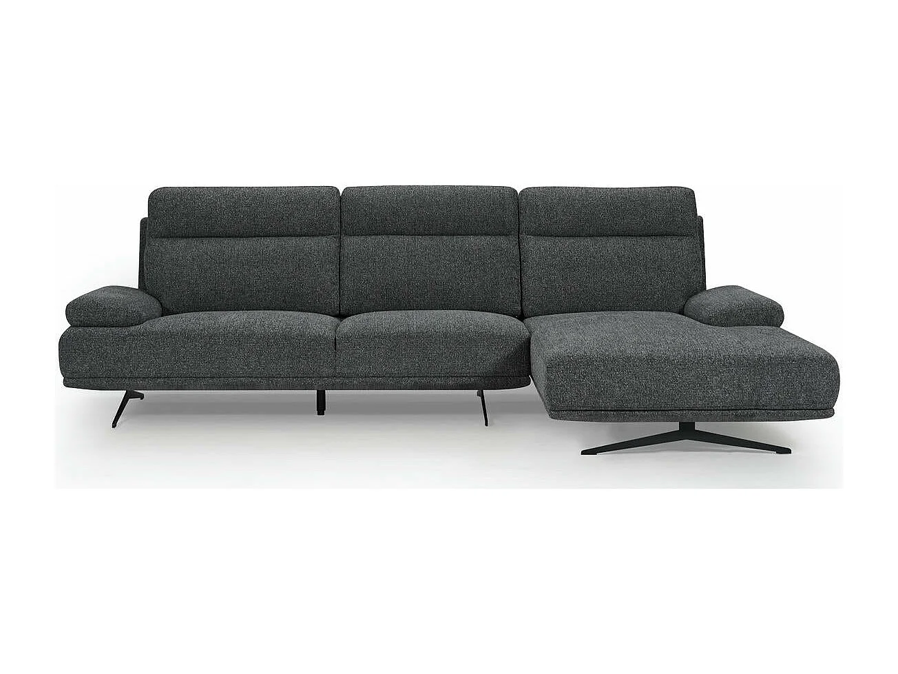 Ecksofa Links Seattle - 4-Sitzer - Stoff - Grau