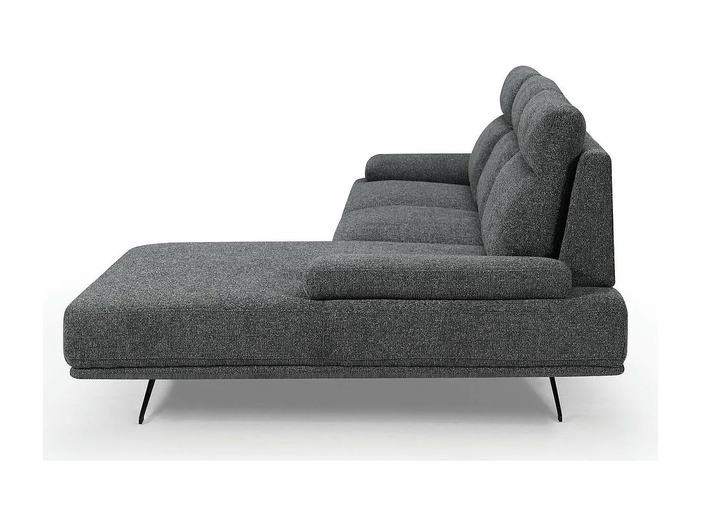 Ecksofa Links Seattle - 4-Sitzer - Stoff - Grau