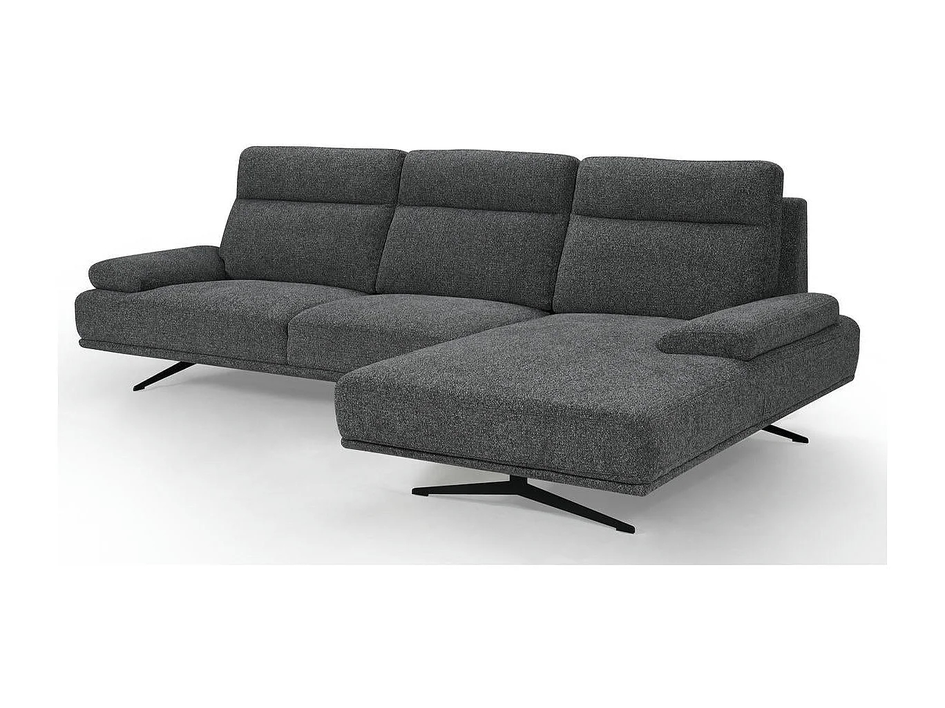 Canapé d'angle gauche Seattle - 4 places - Tissu - Gris