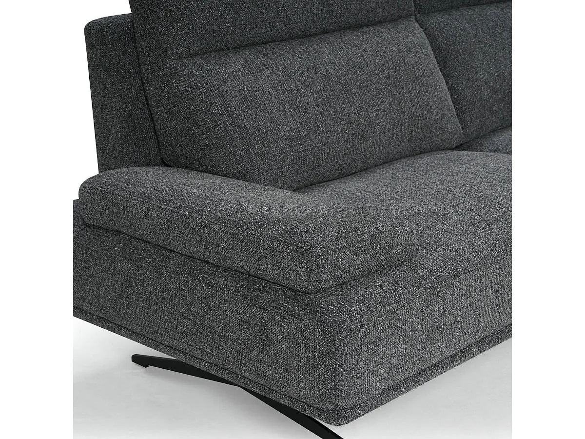 Canapé d'angle gauche Seattle - 4 places - Tissu - Gris