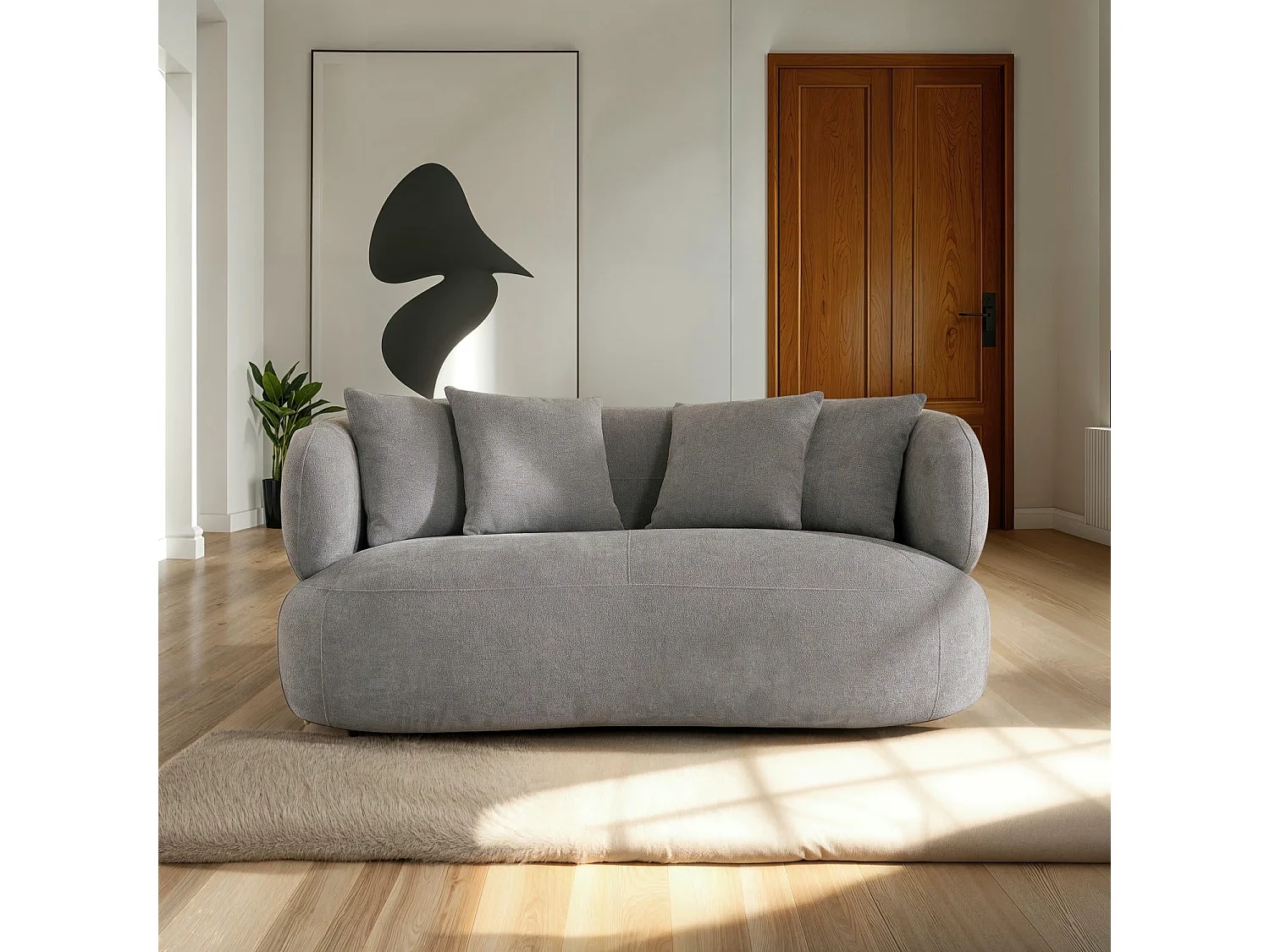 Canapé New York - 2 places - Tissu - Gris