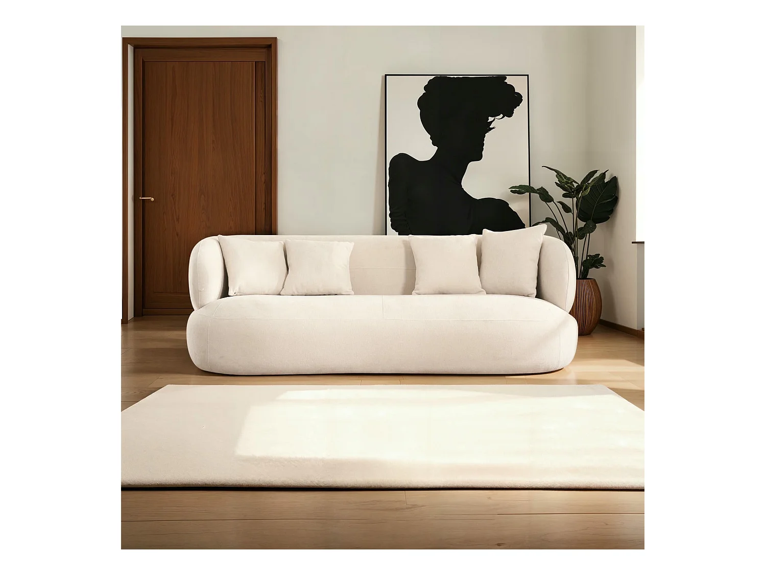 Driezitsbank New York van stof -