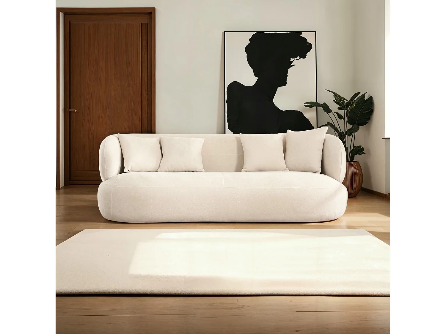 Driezitsbank New York van stof -