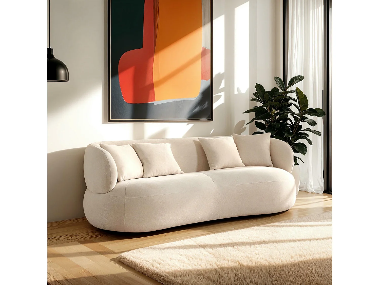 Driezitsbank New York van stof -