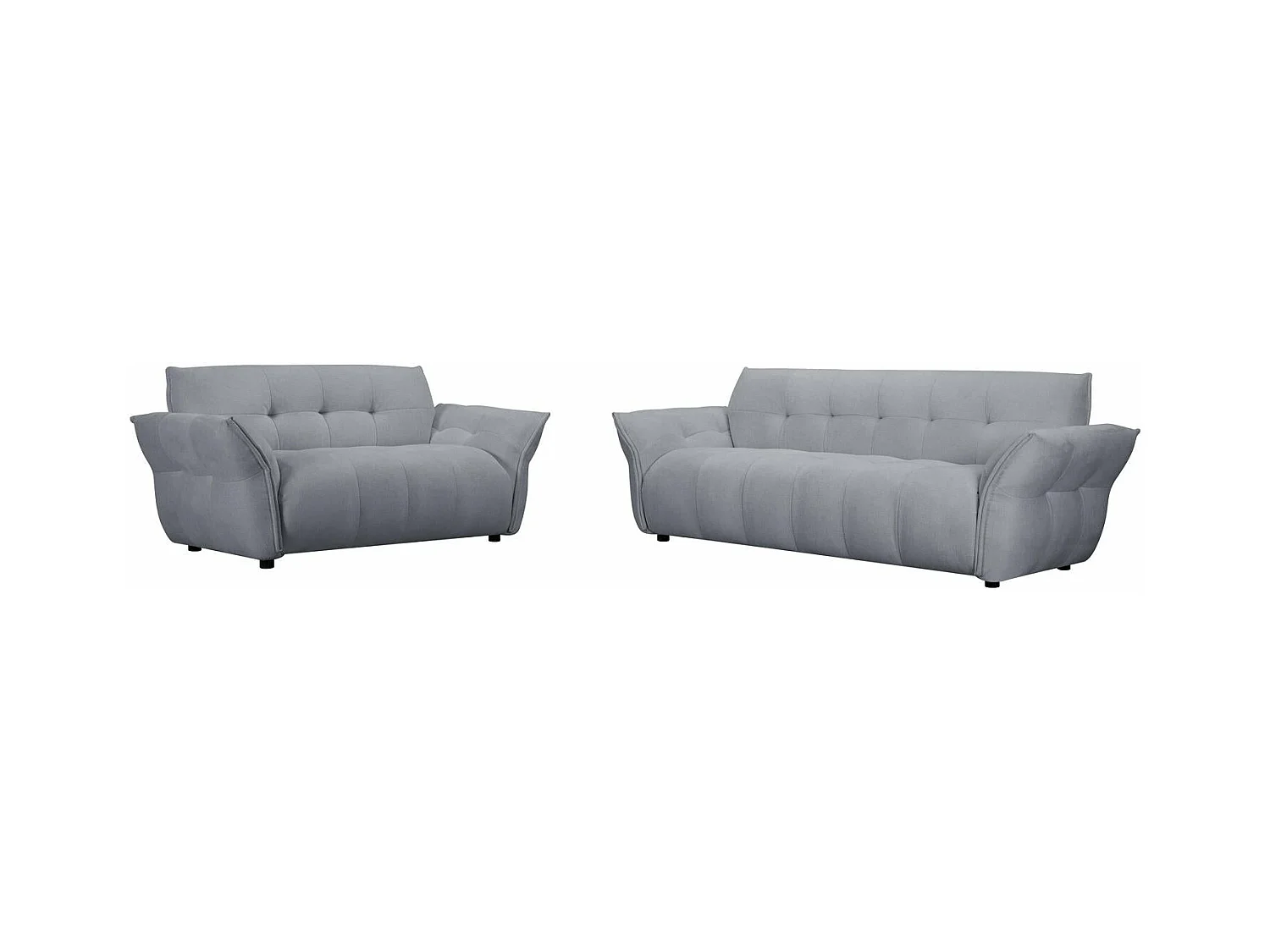 Canapé Lima - 3 places - Tissu - Gris