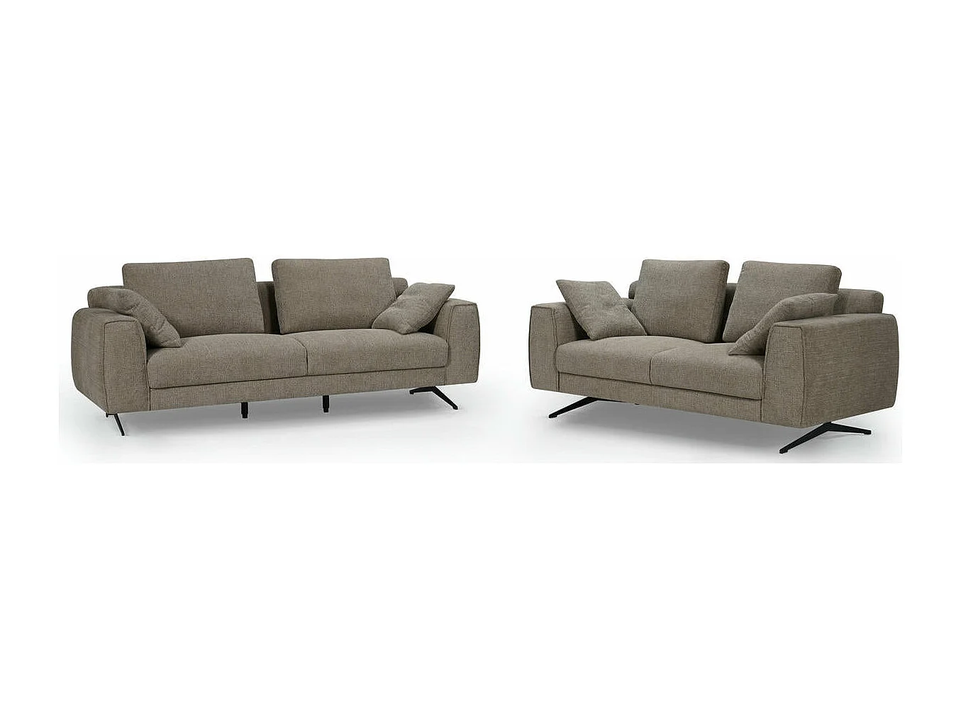 Canapé Detroit - 3 places - Tissu - Marron