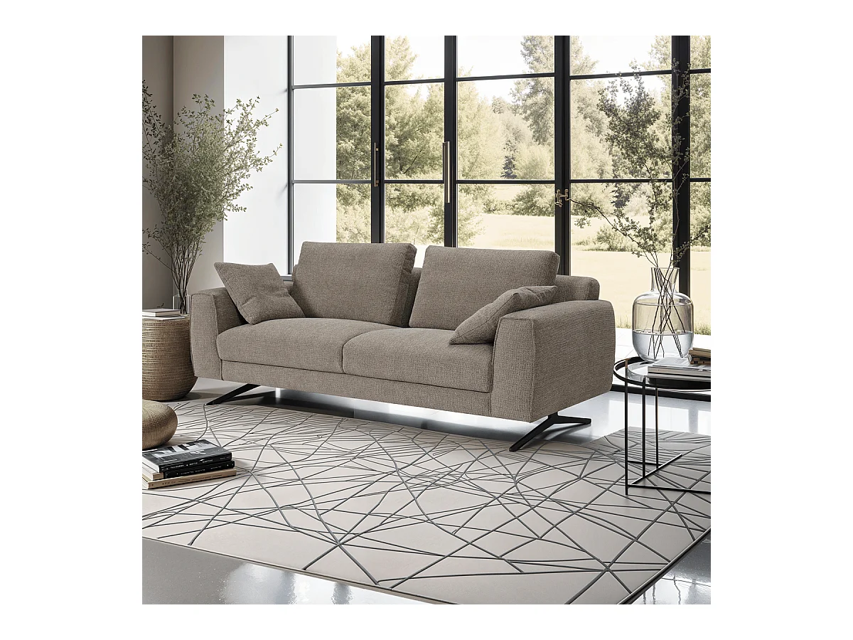Sofa Detroit - 3-Sitzer - Stoff - Braun