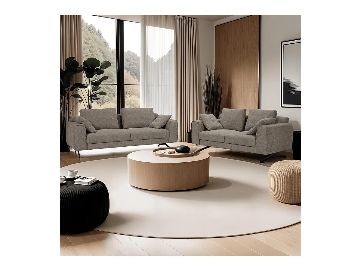 Sofa Detroit - 3-Sitzer - Stoff - Braun
