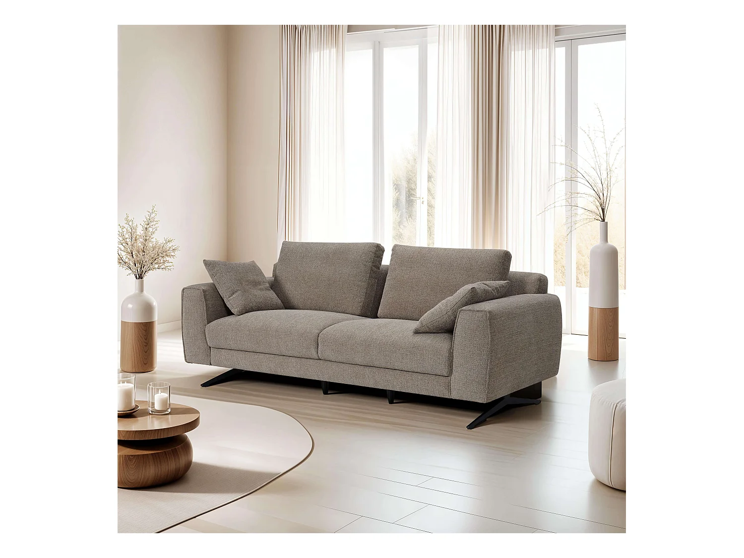 Sofa Detroit - 3-Sitzer - Stoff - Braun