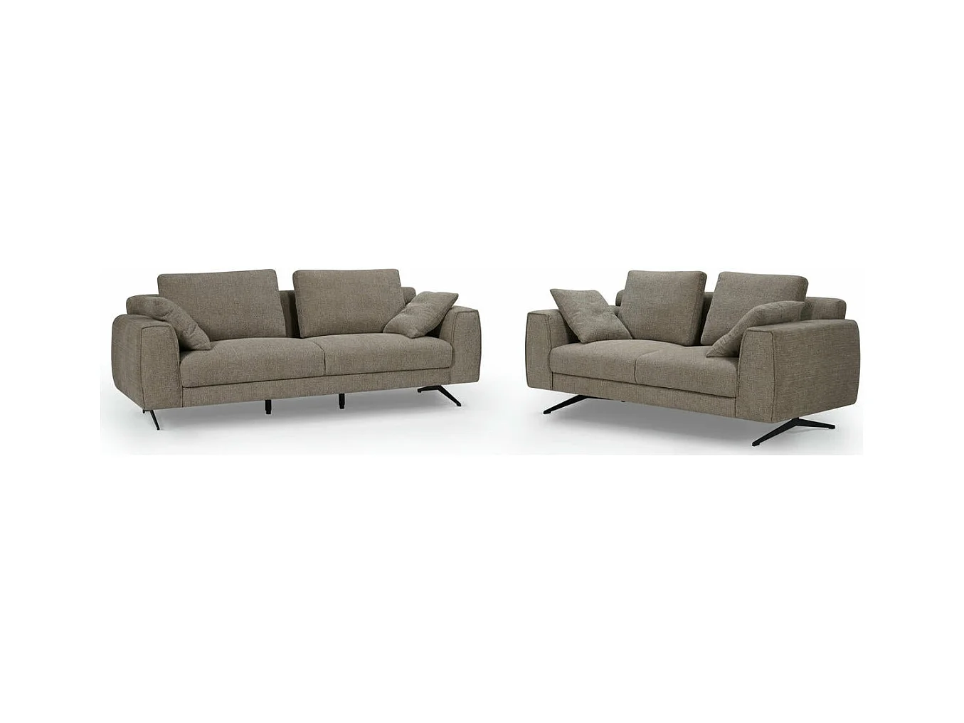 Sofa Detroit - 3-Sitzer - Stoff - Braun