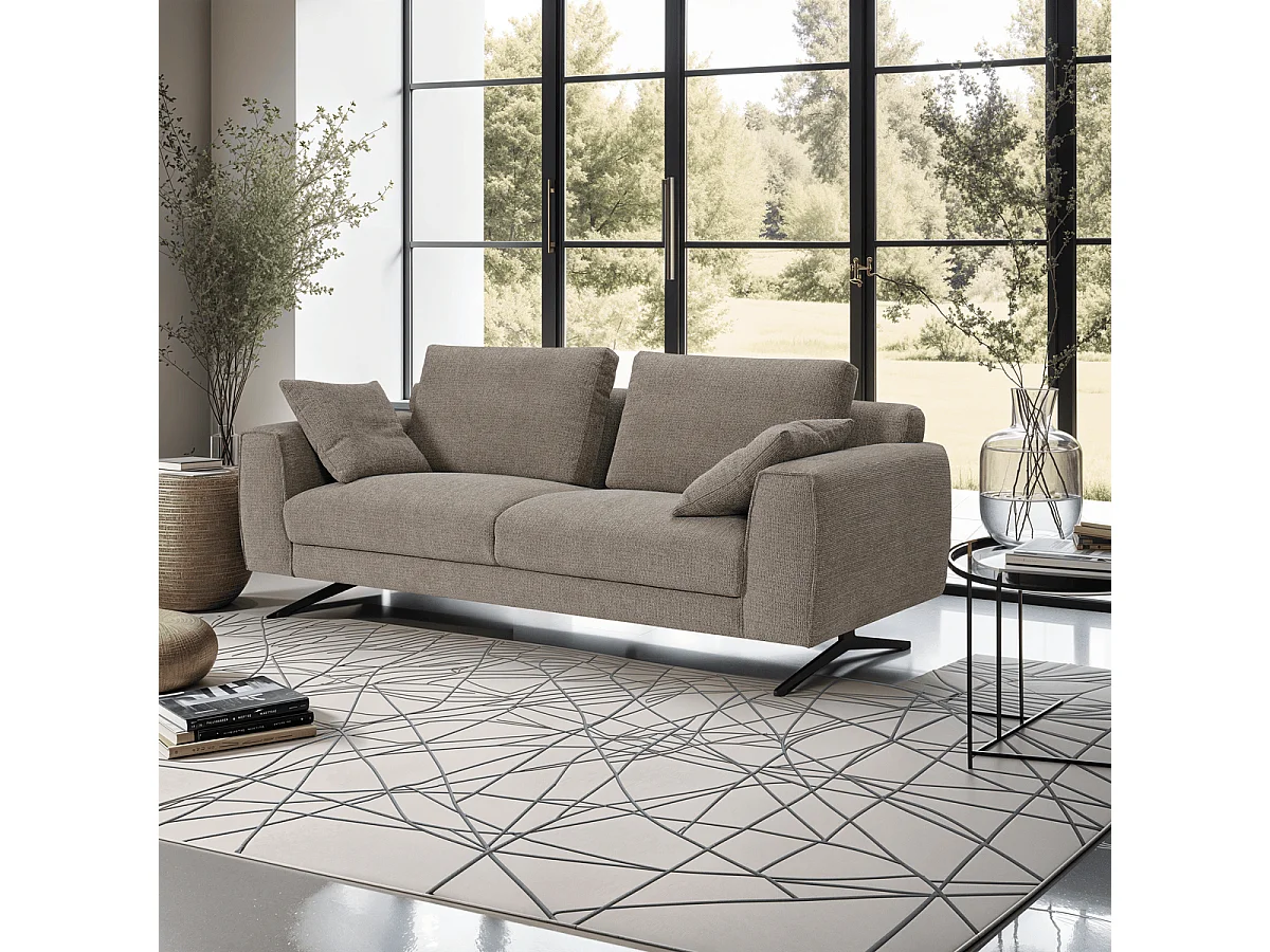 Canapé Detroit - 3 places - Tissu - Marron