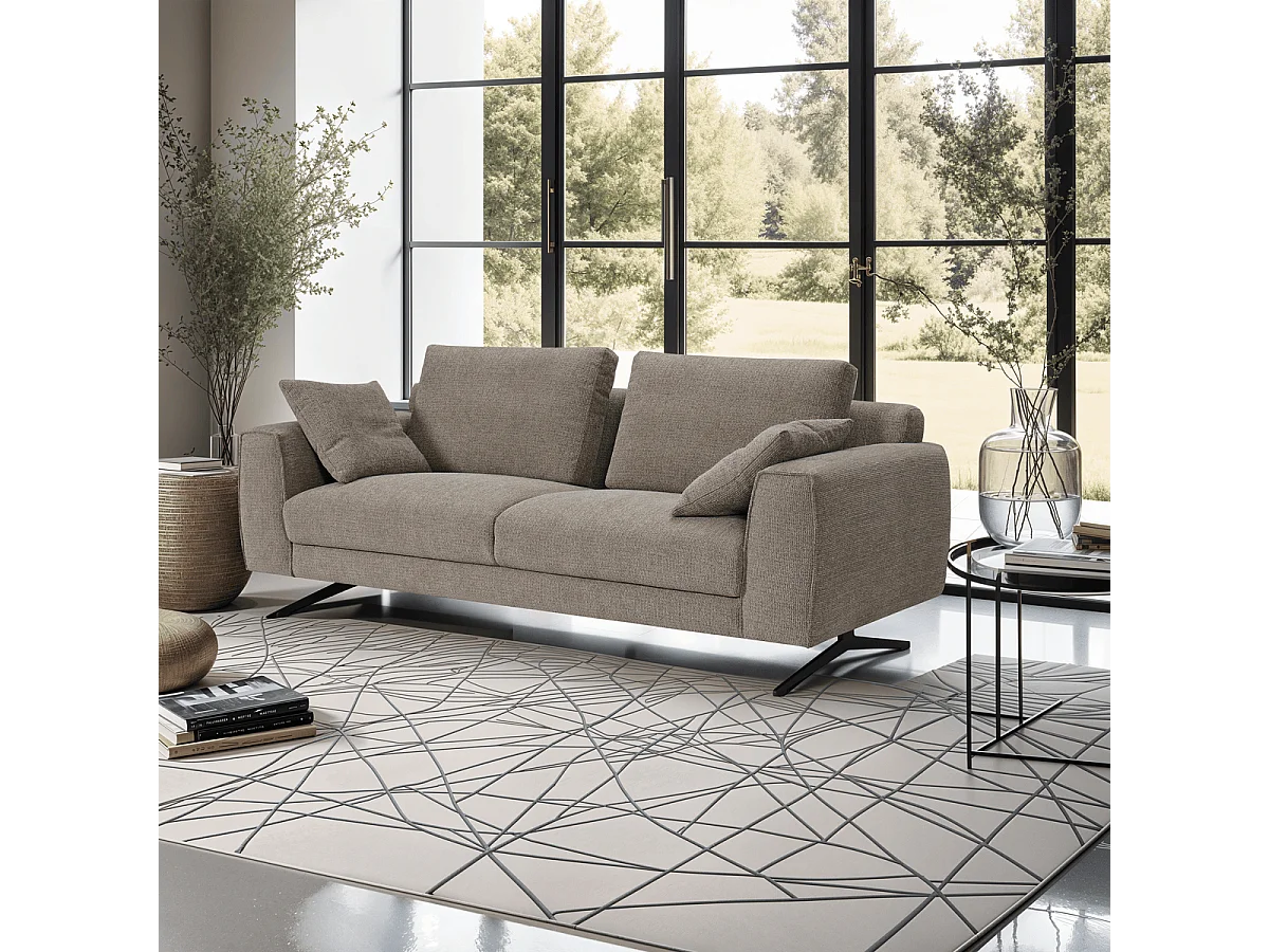 Canapé Detroit - 3 places - Tissu - Marron