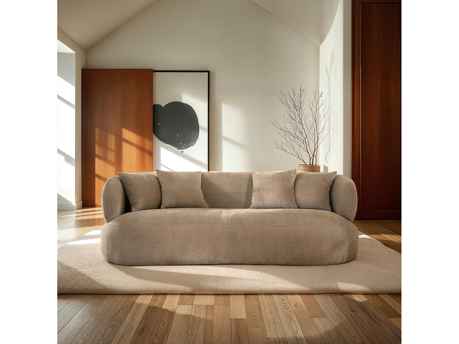 Canapé New York - 3 places - Tissu - Marron