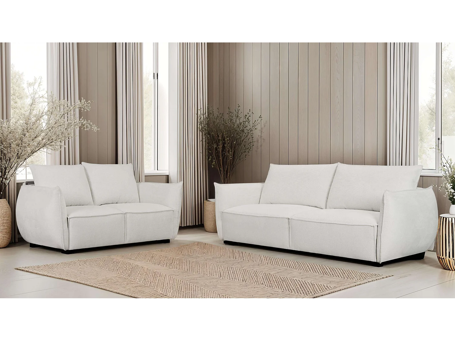 Canapé Oslo - 3 places - Tissu - Beige