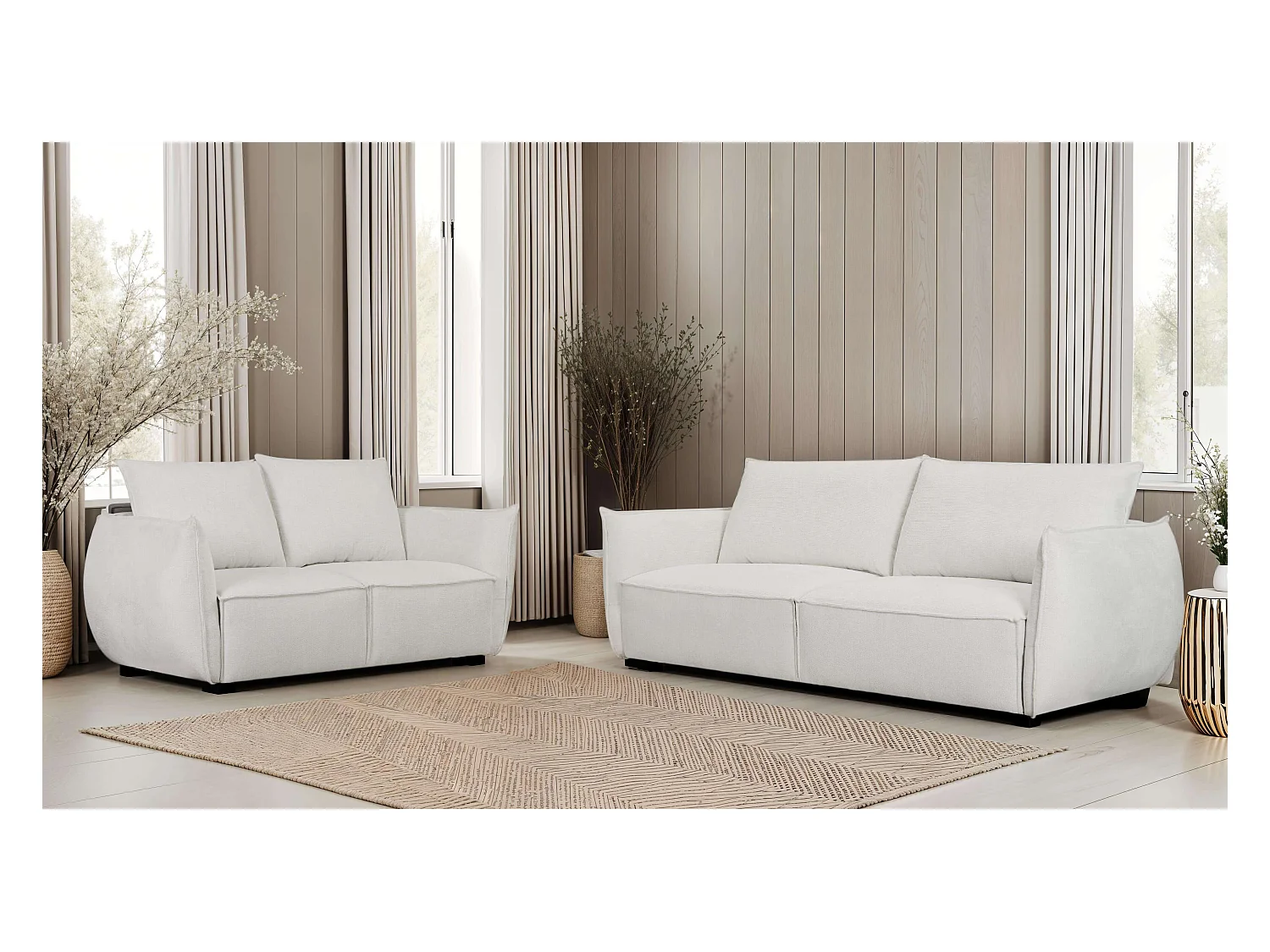 Canapé Oslo - 3 places - Tissu - Beige